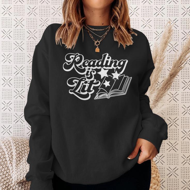Reading Is Lit Men Women Kids Read Book Lover Sweatshirt Gifts for Her Reading Is Lit Men Women Kids Read Book Lover Sweatshirt Gifts for Her