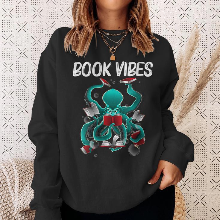 Reading For Men Women Octopus Books Geek Read Learning Sweatshirt Gifts for Her