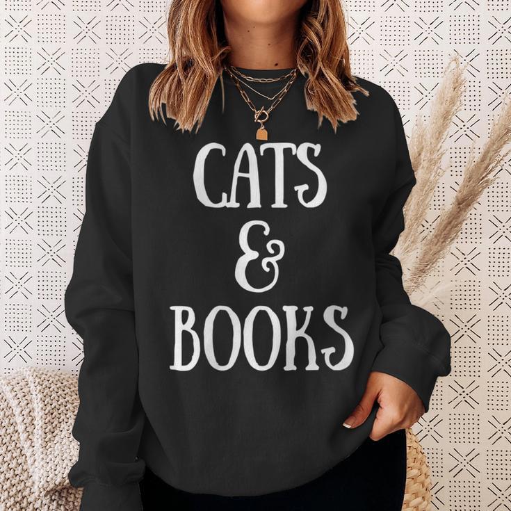 Reading Quote Cats & Books Reader Librarian Cat Mom Kitten Sweatshirt Gifts for Her Reading Quote Cats & Books Reader Librarian Cat Mom Kitten Sweatshirt Gifts for Her