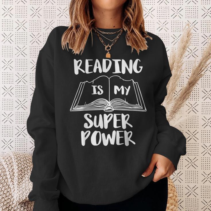 Reading Is My Super Power Books Reading Sweatshirt Gifts for Her