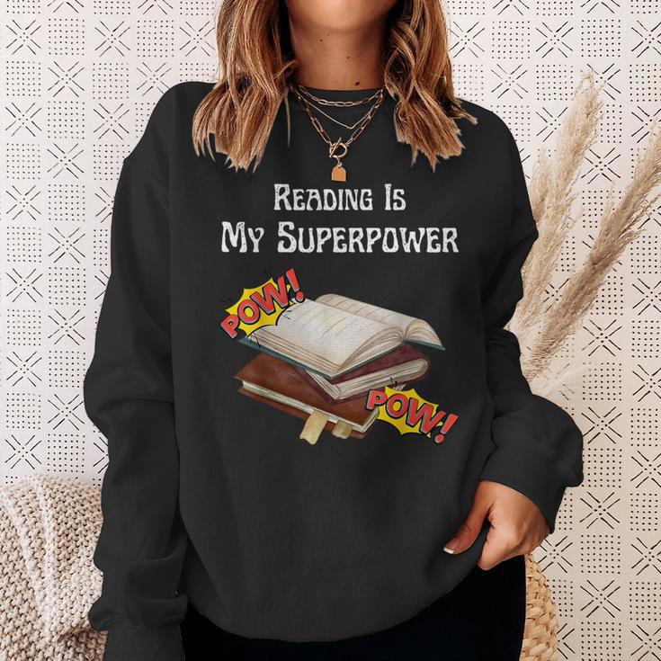 Reading Is My Superpower Book Lover Sweatshirt Gifts for Her