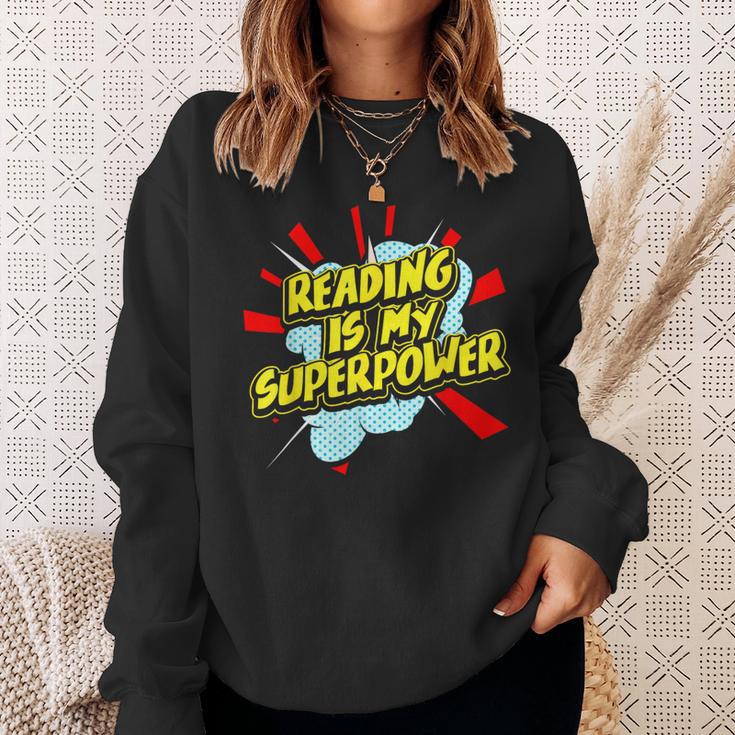 Reading Is My Superpower For a Book Lovers Readers Reading Sweatshirt Gifts for Her