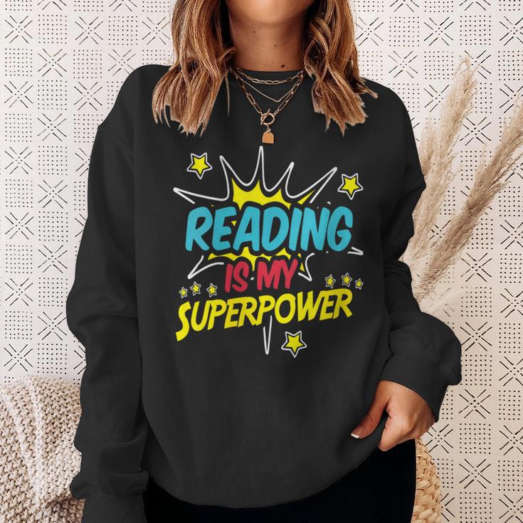 Reading Is My Superpower Book Nerds & Geeks Sweatshirt Gifts for Her