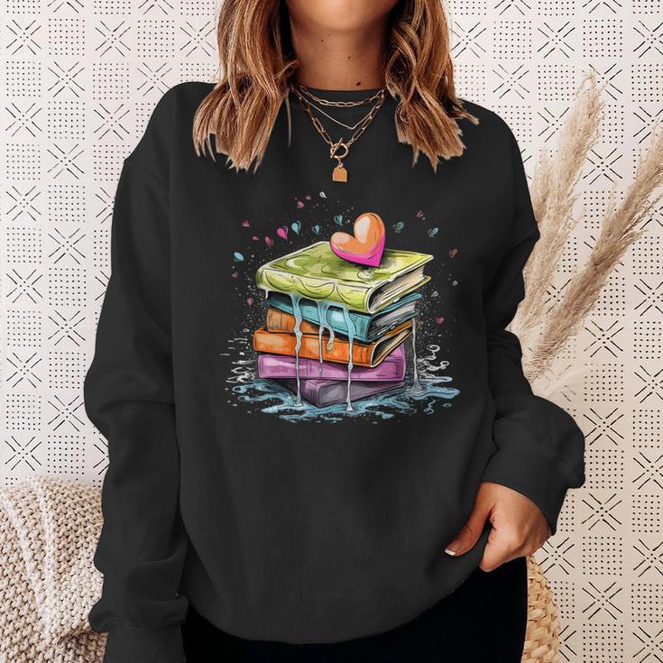 Reading Watercolor Books Love Books Girls Sweatshirt Gifts for Her