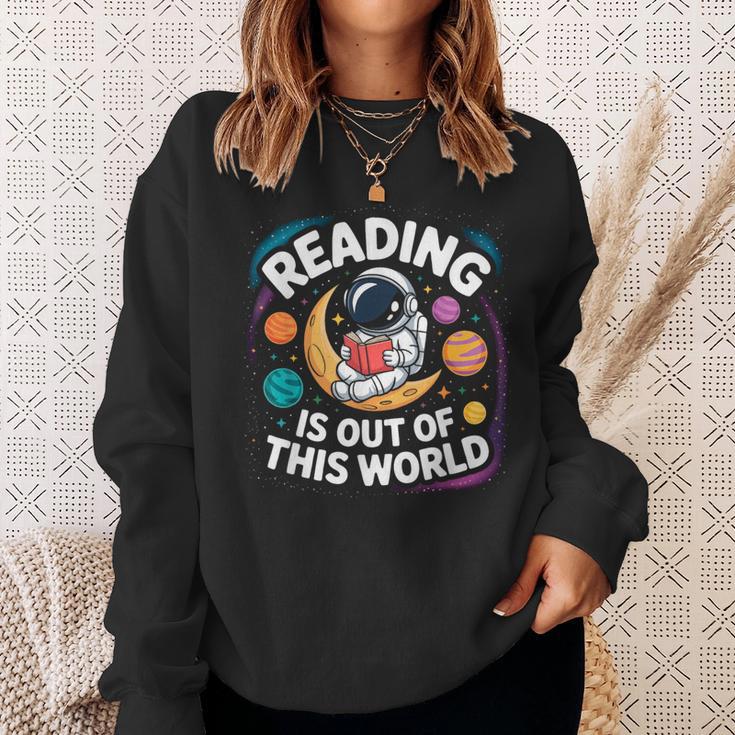 Reading Is Out Of This World Space Books Lover Sweatshirt Gifts for Her