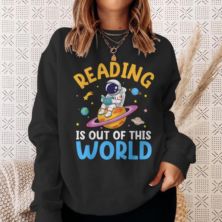 Reading Is Out Of This World Space Read Books Lover Sweatshirt Gifts for Her