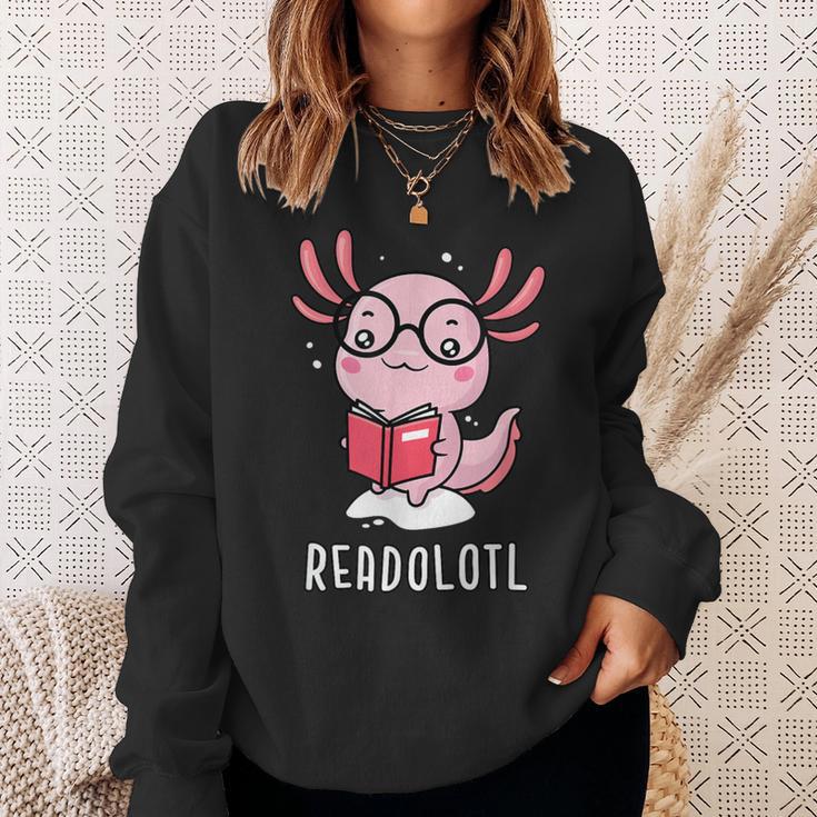 Readolotl Cute Axolotl Book Lover Sweatshirt Gifts for Her Readolotl Cute Axolotl Book Lover Sweatshirt Gifts for Her