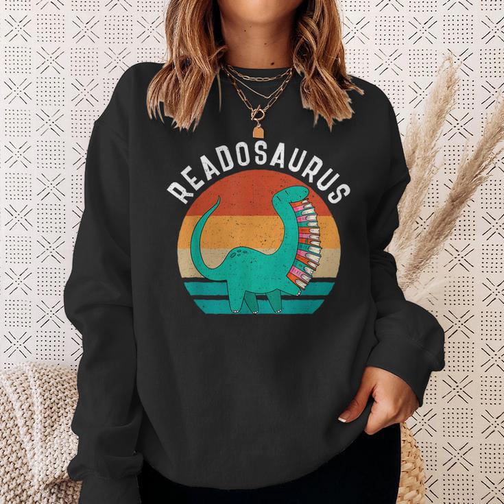 Readosaurus Reading Book Dino Fossils Dinsosaur Sweatshirt Gifts for Her Readosaurus Reading Book Dino Fossils Dinsosaur Sweatshirt Gifts for Her