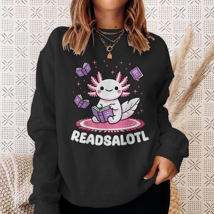 Readsalotl Axolotl Kawaii Anime Book Lover Reading Sweatshirt Gifts for Her Readsalotl Axolotl Kawaii Anime Book Lover Reading Sweatshirt Gifts for Her