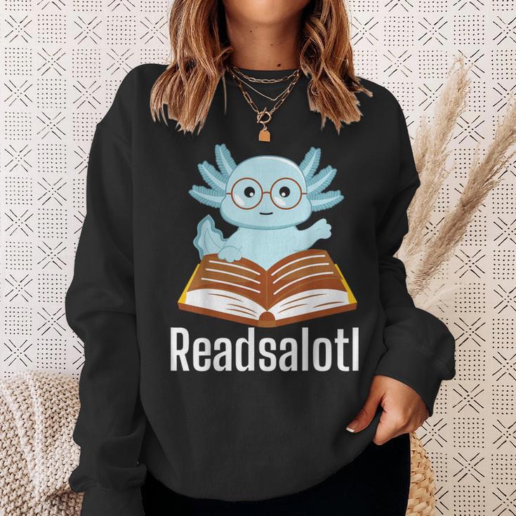 Readsalotl Axolotl Reading Cute Book Lover Bookworm Sweatshirt Gifts for Her Readsalotl Axolotl Reading Cute Book Lover Bookworm Sweatshirt Gifts for Her