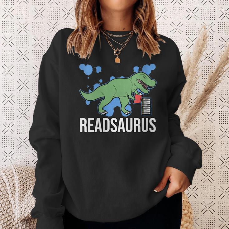 Readsaurus Reader Book Tyrannosaurus T-Rex Dinosaur Jurassic Sweatshirt Gifts for Her