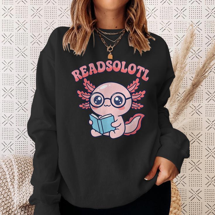 Readsolotl Axolotl Reading Book Bookworm Bookish Girls Kids Sweatshirt Gifts for Her Readsolotl Axolotl Reading Book Bookworm Bookish Girls Kids Sweatshirt Gifts for Her