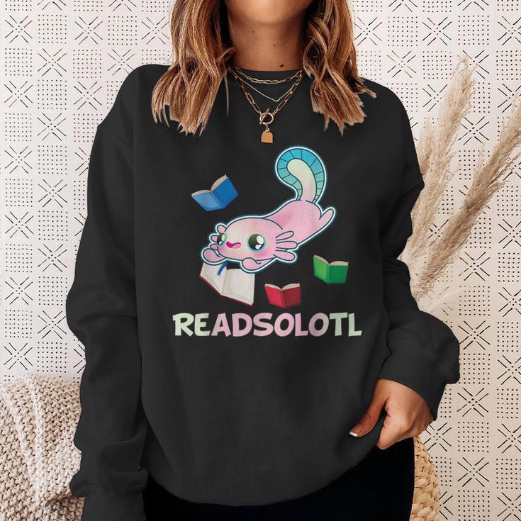 Readsolotl Axolotls Funny Kids Reading Fish Books Lizard Sweatshirt Gifts for Her