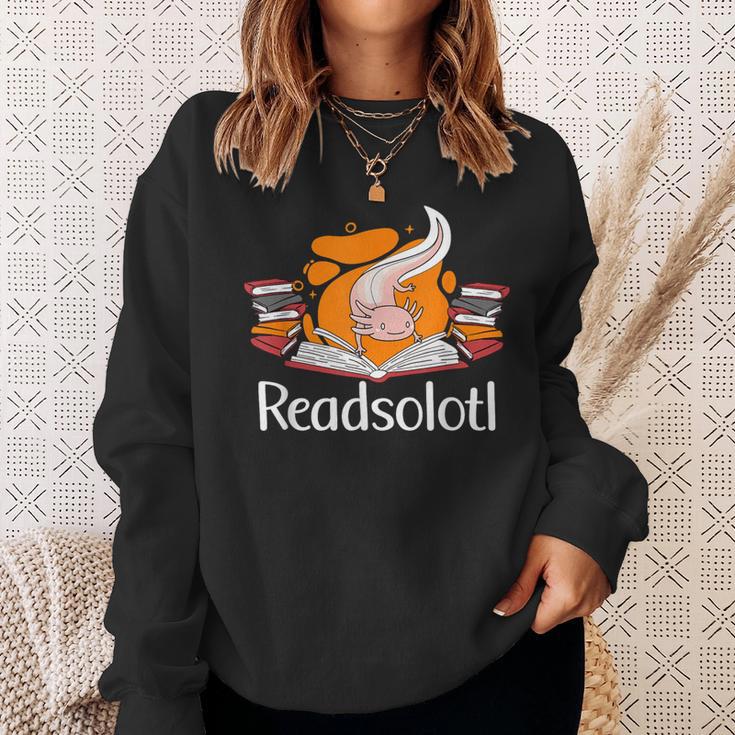 Readsolotl Book Lover & Axolotl Sweatshirt Gifts for Her