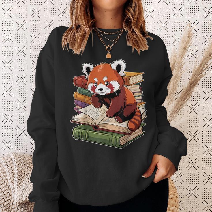 Red Panda Reading Book Animal Bookworm Sweatshirt Gifts for Her