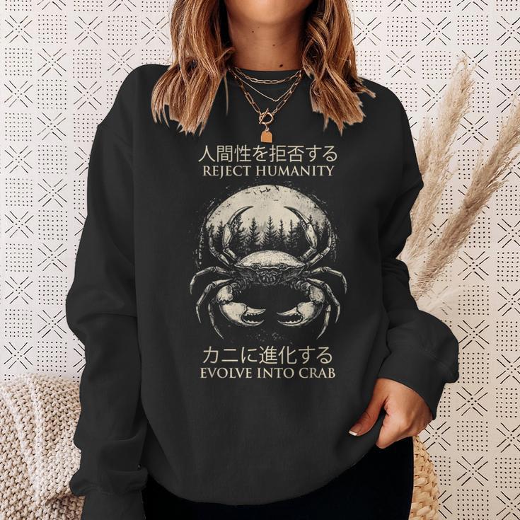Reject Humanity Evolve To Crab 皮肉 スウェットシャツ 彼女への贈り物