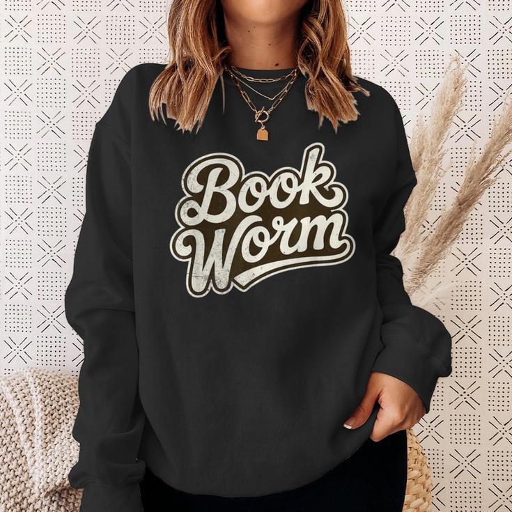 Retro Book Worm Reading For Book Lovers Sweatshirt Gifts for Her