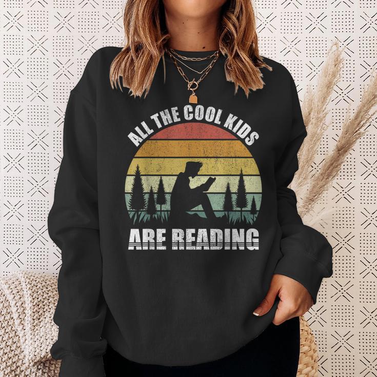 Retro All The Cool Kids Are Reading Book Shirt Vintage Sweatshirt Gifts for Her