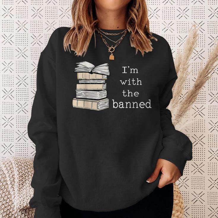 Retro I'm With The Banned Books Sweatshirt Gifts for Her