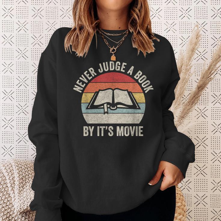 Retro Never Judge A Book By Its Movie Shirt Book Reader Sweatshirt Gifts for Her Retro Never Judge A Book By Its Movie Shirt Book Reader Sweatshirt Gifts for Her
