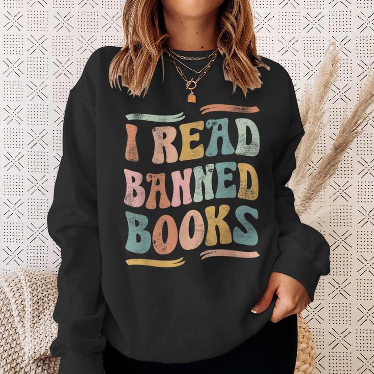 Retro I Read Banned Books Shirt Sweatshirt Gifts for Her