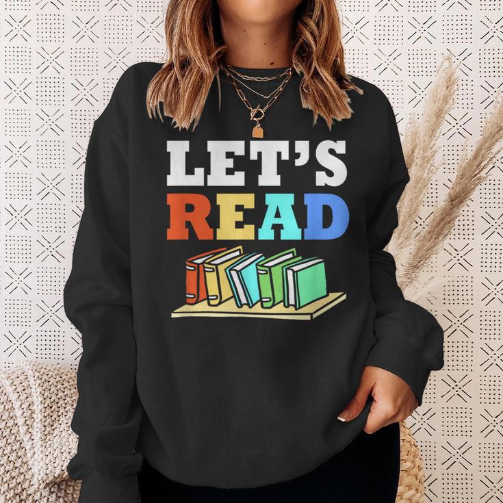 Retro Reading Teacher Book Lover Let's Read Sweatshirt Gifts for Her Retro Reading Teacher Book Lover Let's Read Sweatshirt Gifts for Her