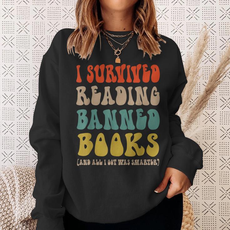 Retro I Survived Reading Banned Books And Got Smarter Sweatshirt Gifts for Her