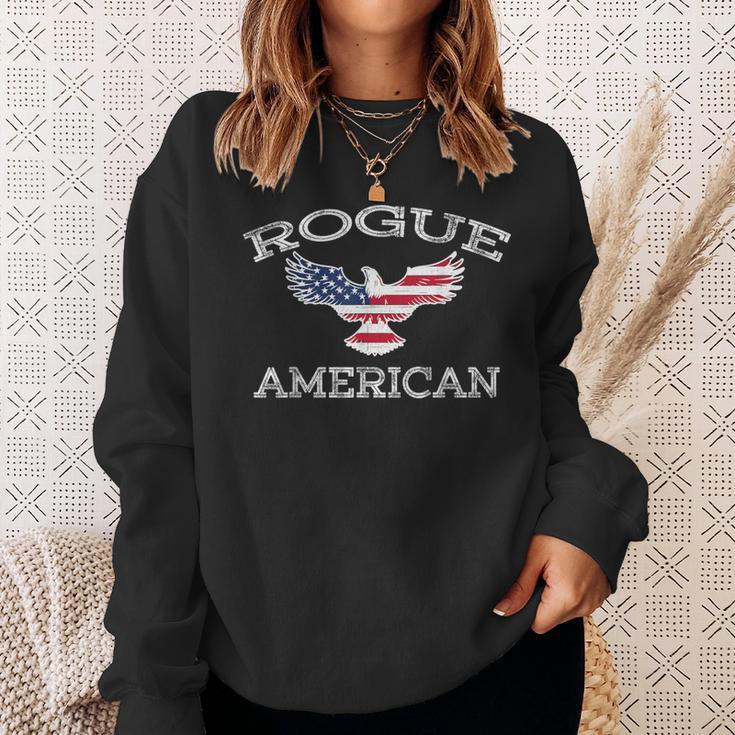 Rogue America ユーズド加工 アメリカ国旗 イーグル スウェットシャツ 彼女への贈り物