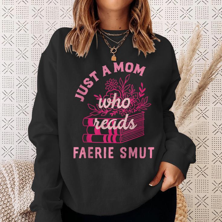 Romantasy Merch Just A Mom Reads Fairy Smut Spicy Book Lover Sweatshirt Gifts for Her