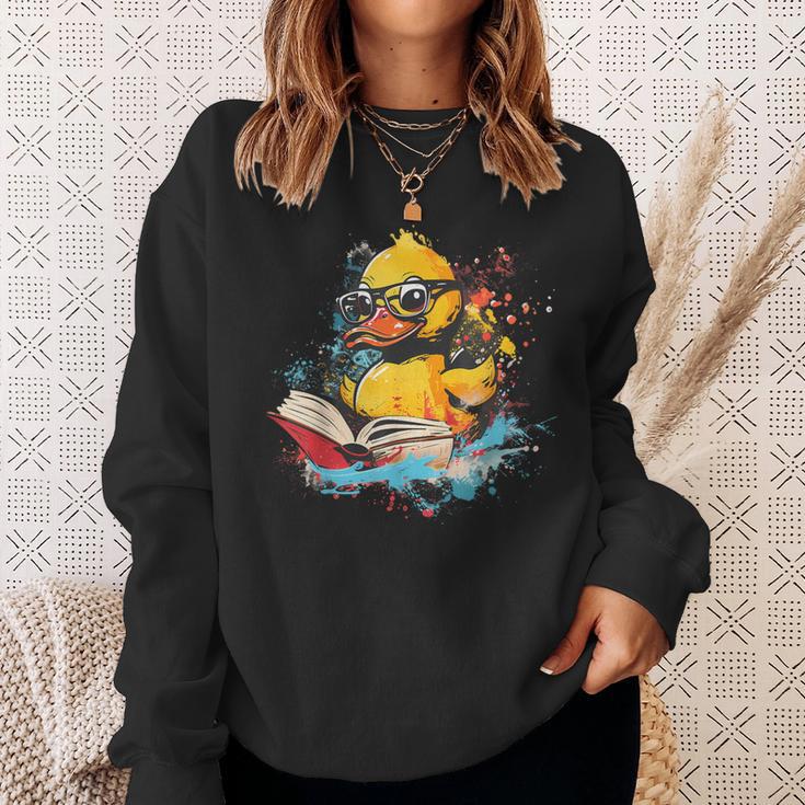 Rubber Duck Reading Book Rubber Duckie Rubber Duckling Sweatshirt Gifts for Her