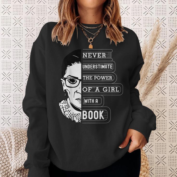 Ruth Bader Ginsburg Shirt Girl With A Book Political Resist Sweatshirt Gifts for Her