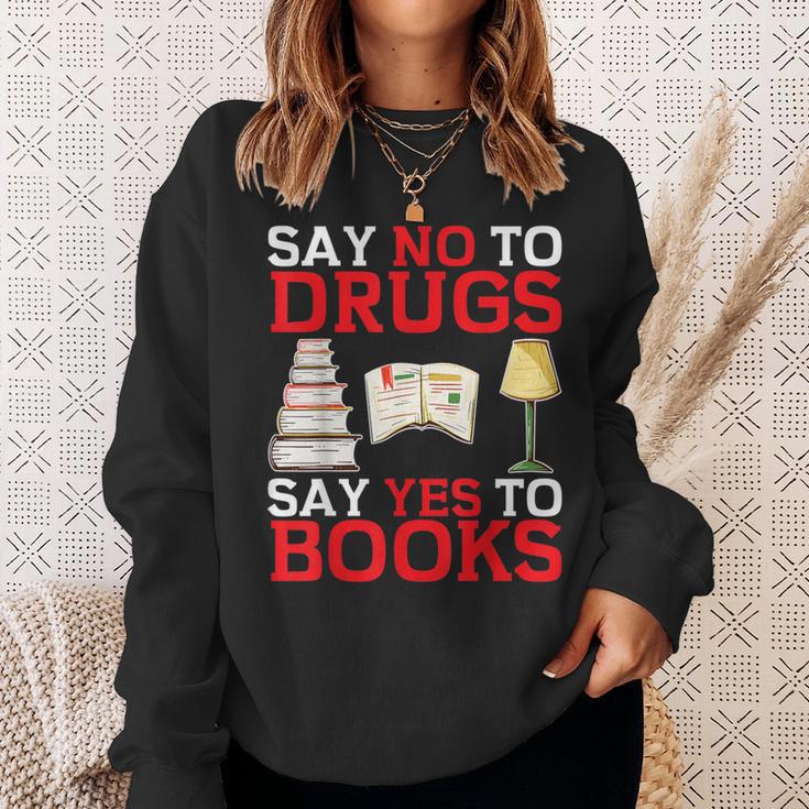 Say No To Drugs Say Yes To Books Red Ribbon Week Awareness Sweatshirt Gifts for Her