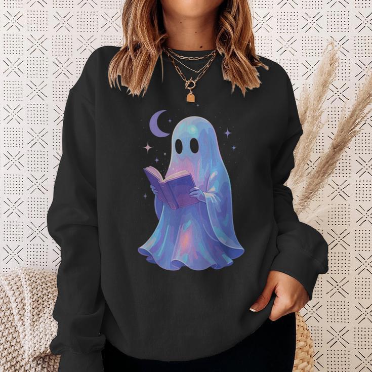 Scary Reading Book Lovers Halloween Costume Pastel Ghost Sweatshirt Gifts for Her Scary Reading Book Lovers Halloween Costume Pastel Ghost Sweatshirt Gifts for Her