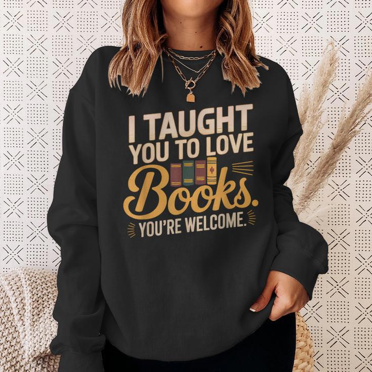 School Librarian Taught Students Love Books Impact Book Sweatshirt Gifts for Her School Librarian Taught Students Love Books Impact Book Sweatshirt Gifts for Her