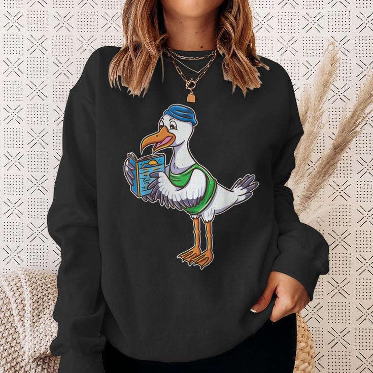 Seagull Reading Book Librarian Sweatshirt Gifts for Her