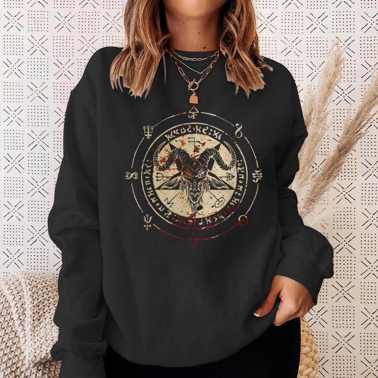 Seal Of Baphomet Occult Pentagram Goatatanic Occult スウェットシャツ 彼女への贈り物