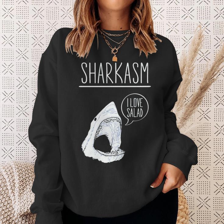 Sharkasm I Lovealad面白い皮肉なシャークスタジオ 長袖tシャツ スウェットシャツ 彼女への贈り物
