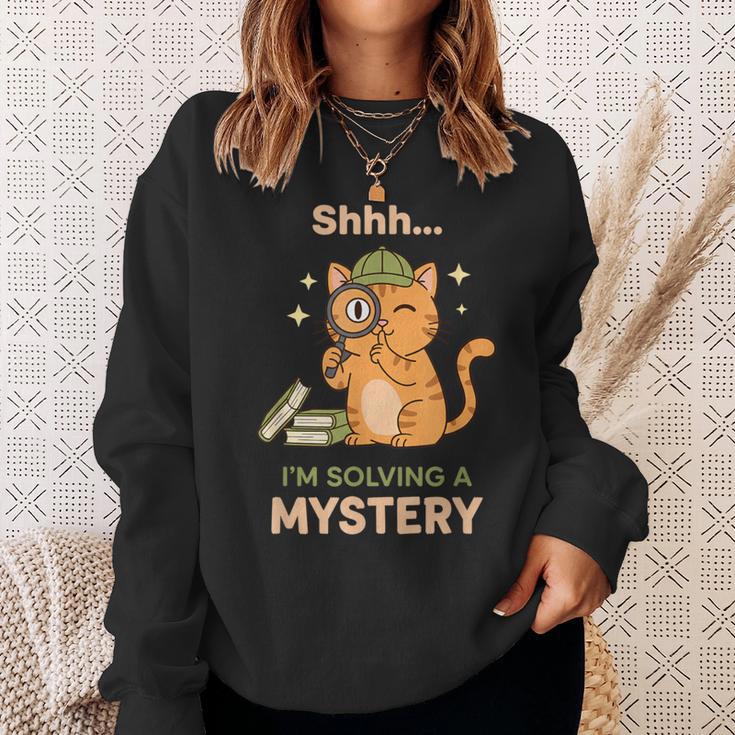 Shhh I'm Solving A Mystery Cat Detective Book Lover Sweatshirt Gifts for Her Shhh I'm Solving A Mystery Cat Detective Book Lover Sweatshirt Gifts for Her