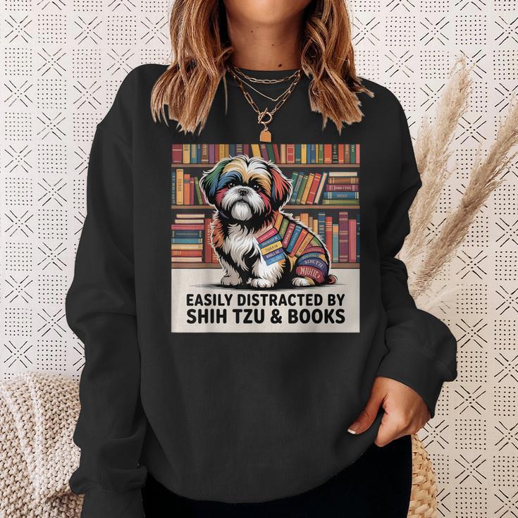 Shih Tzu Dog Shihtzu Dog Books Nerds Reader Shitzhu Shih Tzu Sweatshirt Gifts for Her