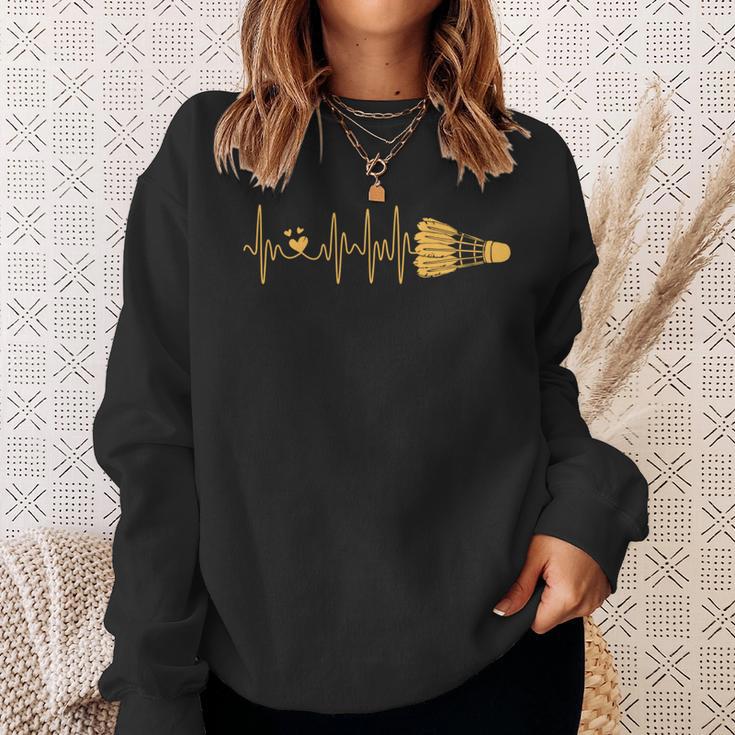 Shuttlecock バドミントン ハートビート メンズ レディース キッズ チームプレーヤー 長袖tシャツ スウェットシャツ 彼女への贈り物