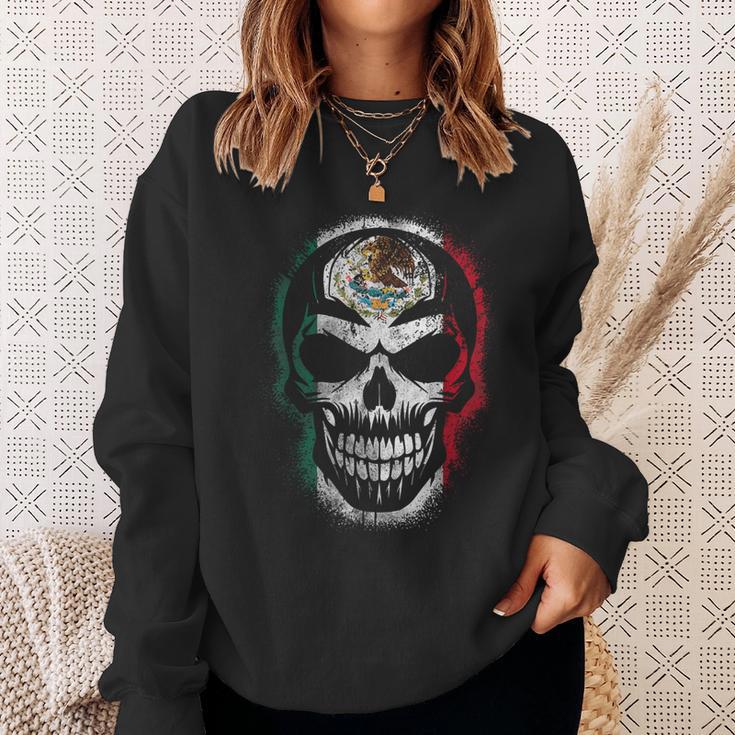 Skull Mexican Flag Mexicopraytyleintage スウェットシャツ 彼女への贈り物