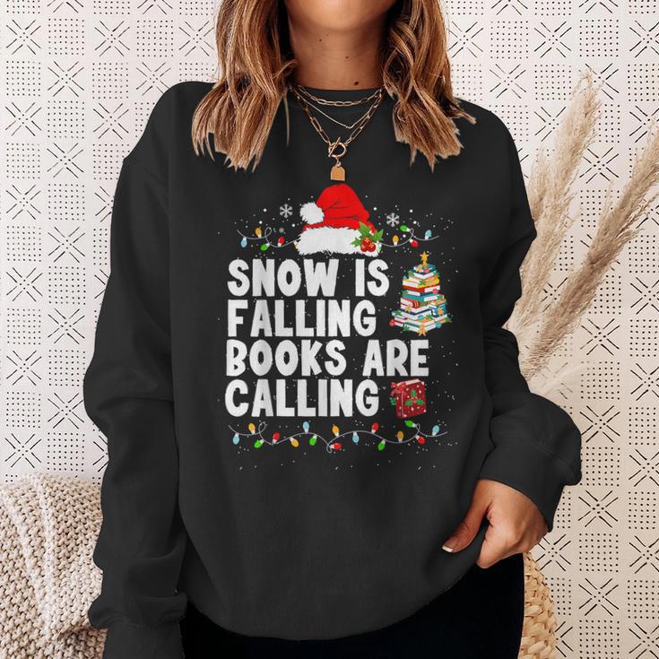 Snow Is Falling Books Are Calling Sweatshirt Gifts for Her