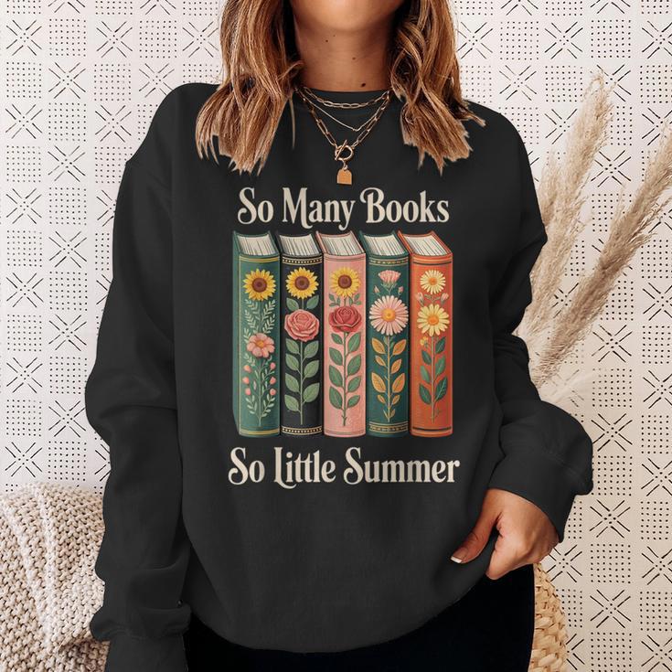 So Many Books So Little Summer Book Lover Teacher Sweatshirt Gifts for Her