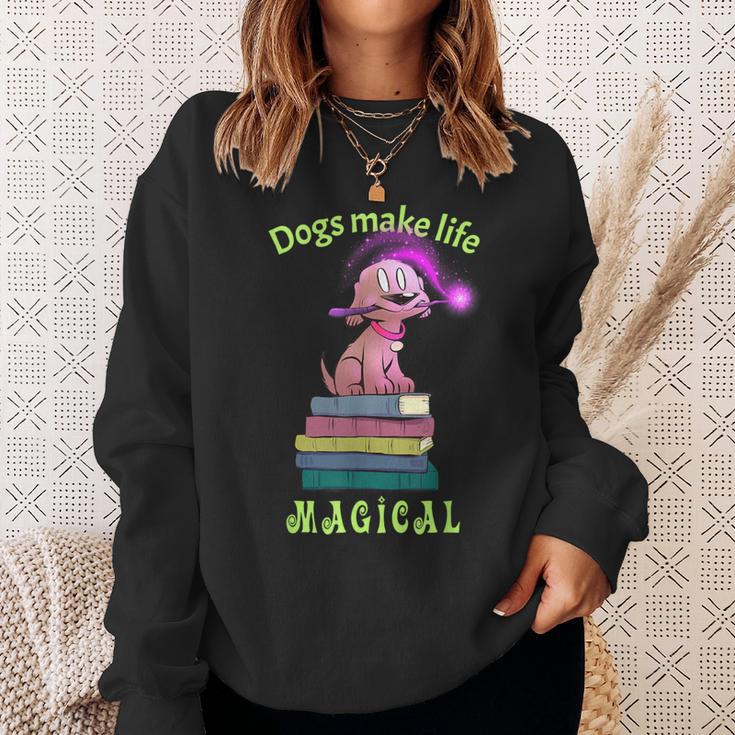 Sophie Magic Wand Dog Wizard Books Sweatshirt Gifts for Her