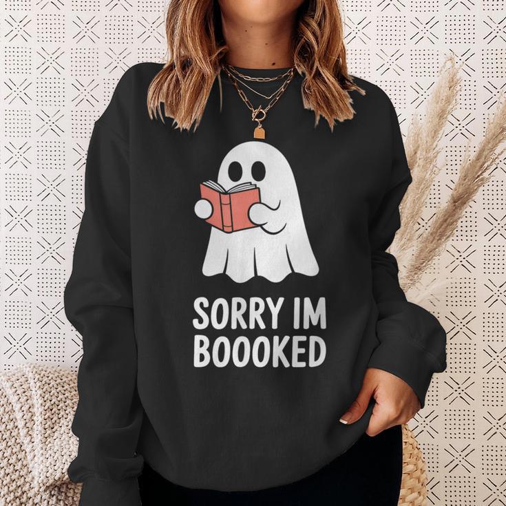 Sorry Im Boooked Reading Ghost Book Meme Sweatshirt Gifts for Her