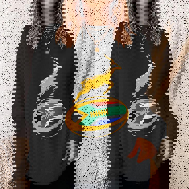 Springbok ラグビーボール & 南アフリカ国旗 メンズ レディース キッズ スウェットシャツ 彼女への贈り物