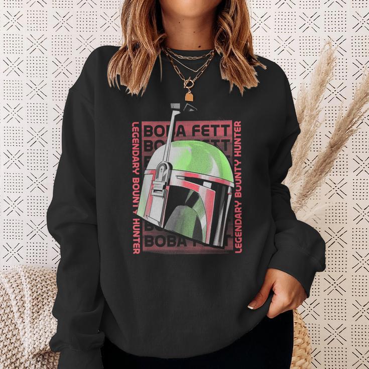 Star Wars The Book Of Boba Fett Helmet Text Stack Sweatshirt Gifts for Her