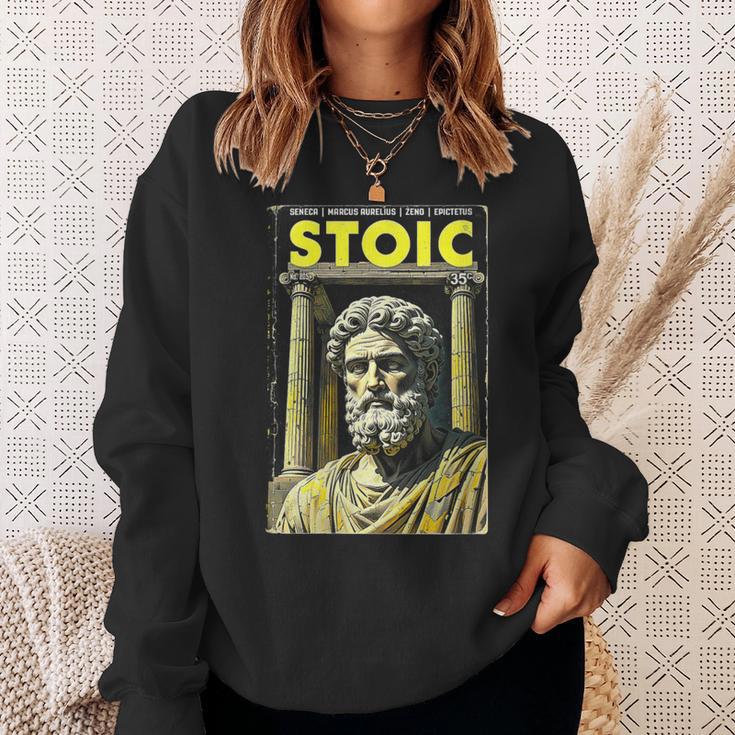 Stoic Philosophy Vintage Book Cover Stoicism Philosopher Sweatshirt Gifts for Her