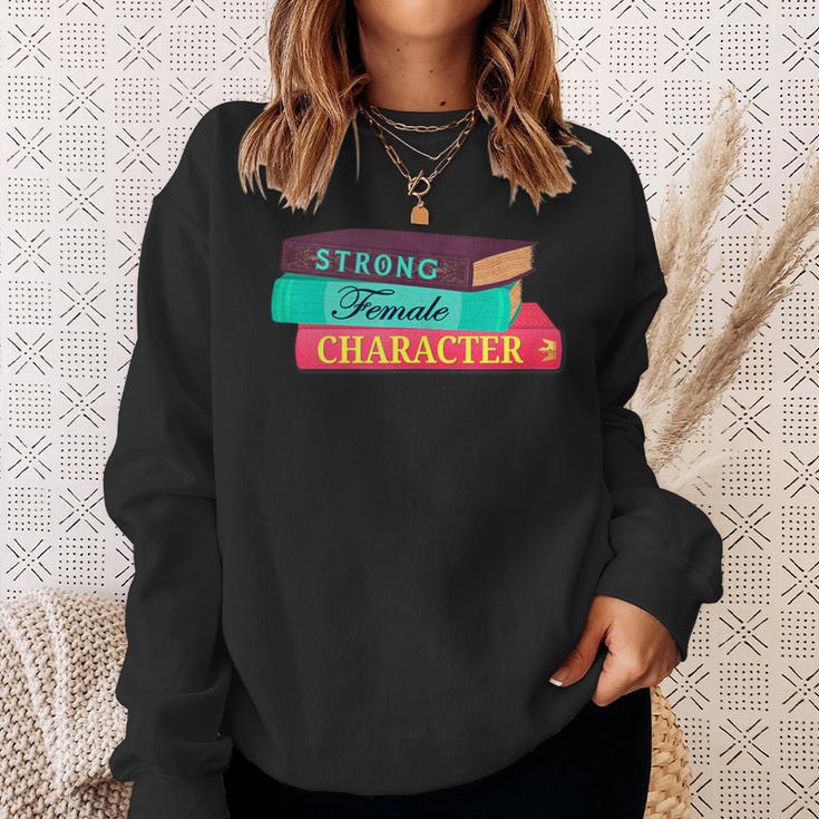 Strong Female Character Book Nerd Sweatshirt Gifts for Her