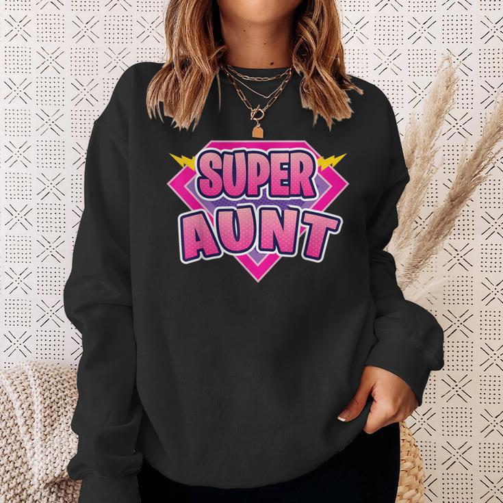 Super Aunt Superhero Grandmother Comic Book Matching Sweatshirt Gifts for Her